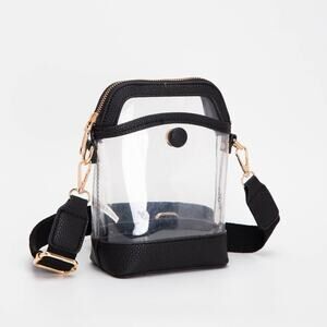 Game Day Stadium Clear Bags Black Button Style